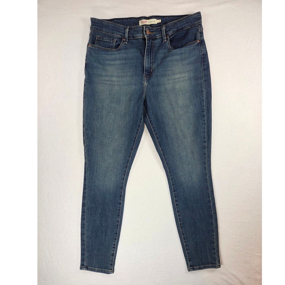 Levi Strauss Signature High Rise Skinny Stretch Women Sz 12 Denim Blue Jean Pant